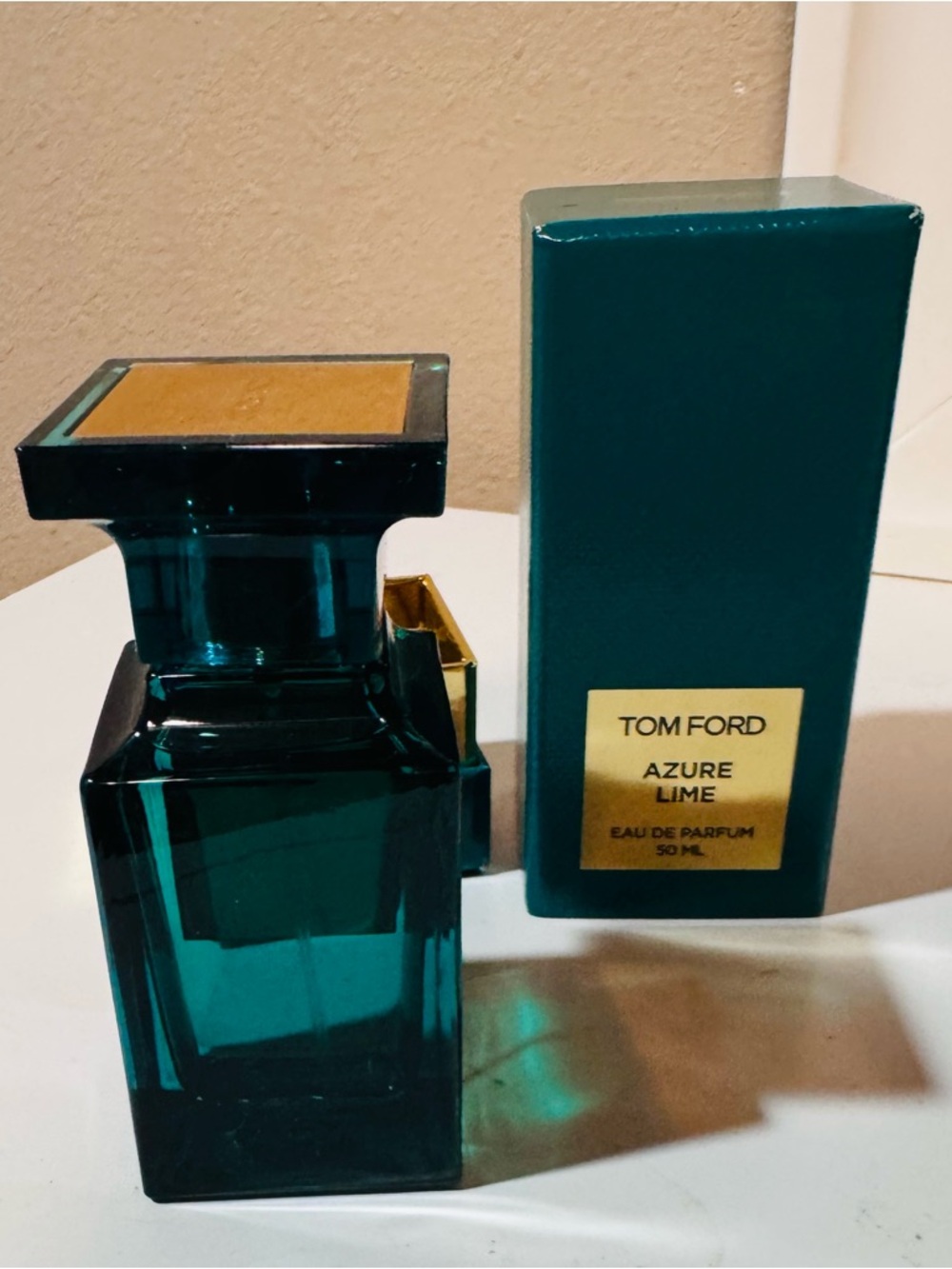 Tom Ford Azure Lime Teal & Gold Perfume Box - Picture 4 of 8